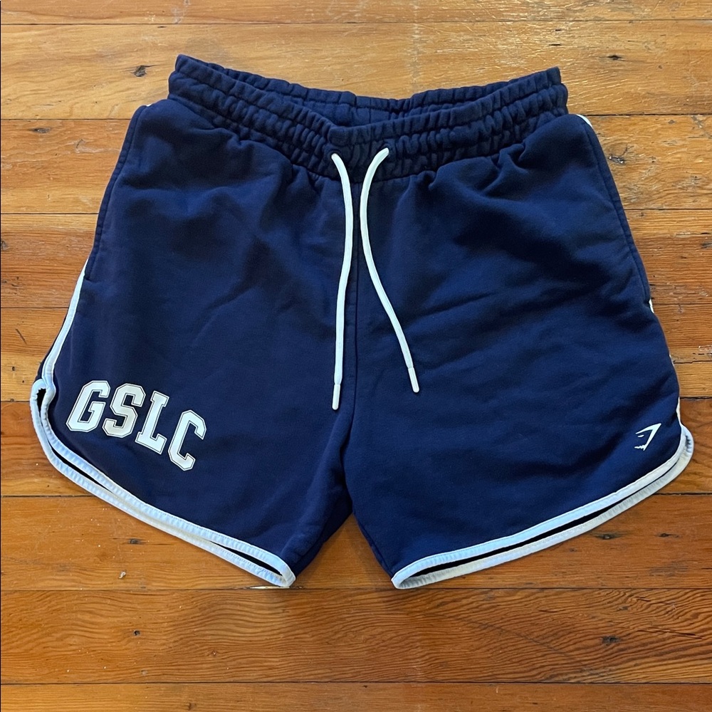 Gym Shorts - Navy Men's Athletic Shorts with White Trim